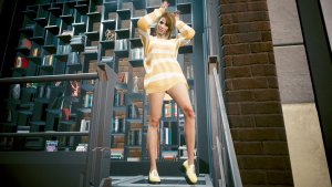 Обновлённая Ви в новой толстовке.