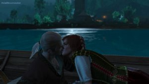 Геральт и Шани в лодочке.. Ведьмак III (сборка Торна)