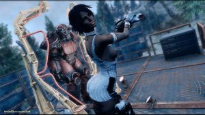 Юна возле брони. Fallout-4 (Сборка 10.5)