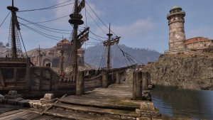 Пристань днём.