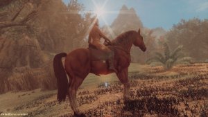 Алия приручила лошадь. SKYRIM AE (Сборка 16)