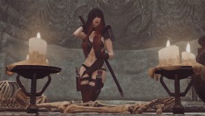 Элли у стены слов. SKYRIM AE (Сборка 16)