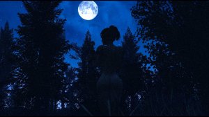 Вамп, под луной. Одна, ночью, нагая. )