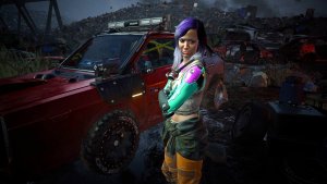 Светка и старая машина Ви.