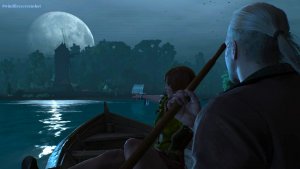 Шани и Геральт в лодке..