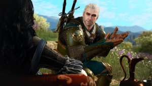 Геральт общается с Йенн. Ведьмак III (сборка Торна)